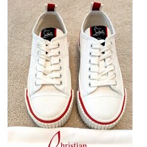 Women's Christian Louboutin Super Pedro Canvas Sneakers